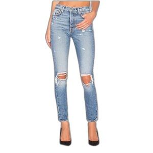 Girlfriend Collective Blue High Rise Jeans